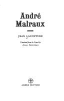 Cover of André Malraux by Jean Lacouture