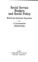 Front cover of Social service budgets and social policy by Howard Glennerster