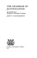 Front cover of The grammar of justification by John T. E. Richardson