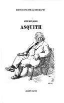 Cover of Asquith by Stephen E. Koss