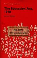 Front cover of The Education act, 1918 by Lawrence Andrews