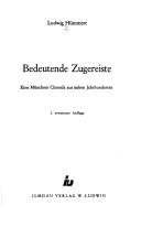 Front cover of Bedeutende Zugereiste by Ludwig Hümmert