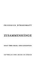 Front cover of Zusammenhänge by Friedrich Dürrenmatt