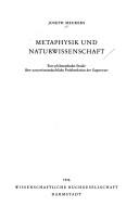 Front cover of Metaphysik und Naturwissenschaft by Joseph Meurers