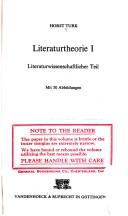 Cover of Literaturtheorie by Horst Turk