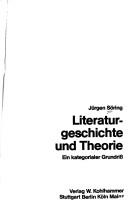 Front cover of Literaturgeschichte und Theorie by Jürgen Söring