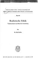 Cover of Realistische Ethik by Erich Kadlec