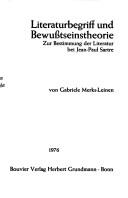 Front cover of Literaturbegriff und Bewusstseinstheorie by Gabriele Merks-Leinen