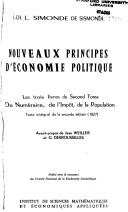 Cover of Nouveaux principes d'économie politique by Jean-Charles-Léonard Simonde Sismondi