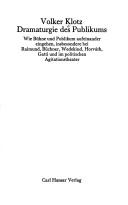 Cover of Dramaturgie des Publikums by Volker Klotz
