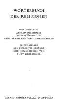 Cover of Wörterbuch der Religionen by Alfred Bertholet