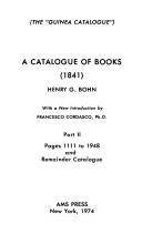 Front cover of A catalogue of books by Henry George Bohn