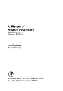 Cover of A history of modern psychology by Duane P. Schultz