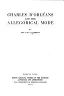 Cover of Charles d'Orléans and the allegorical mode by Ann Tukey Harrison