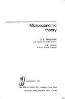 Cover of Microeconomic theory by C. E. Ferguson