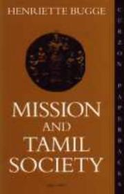Front cover of Mission and Tamil society by Henriette Bugge