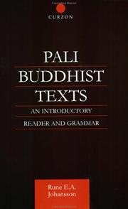 Cover of Pali Buddhist Texts by Rune Johansson