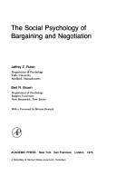 Front cover of The social psychology of bargaining and negotiation by Jeffrey Z. Rubin