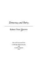 Front cover of Democracy and Poetry by Robert Penn Warren