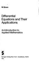 Cover of Differential equations and their applications by Braun, Martin