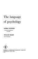 Front cover of The language of psychology by George Mandler