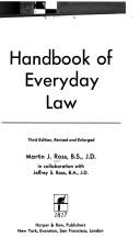 Cover of Handbook of everyday law by Martin J. Ross