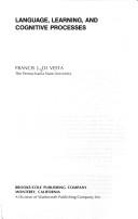 Cover of Language, learning, and cognitive processes by Francis J. Di Vesta