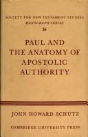 Front cover of Paul and the anatomy of apostolic authority by John Howard Schütz