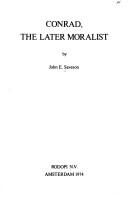 Cover of Conrad, the later moralist by John E. Saveson