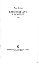 Cover of Language and learning by James N. Britton