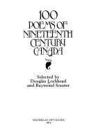 Front cover of 100 poems of nineteenth century Canada by Douglas Lochhead