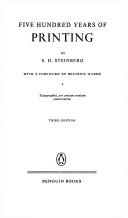 Front cover of Five hundred years of printing by S. H. Steinberg