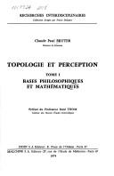 Front cover of Topologie et perception by Claude Paul Bruter