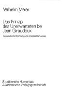 Front cover of Das Prinzip des Unerwarteten bei Jean Giraudoux by Wilhelm Meier