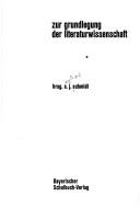 Front cover of Zur Grundlegung der Literaturwissenschaft by Siegfried J. Schmidt