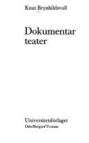 Front cover of Dokumentarteater by Knut Brynhildsvoll