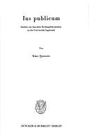 Cover of Ius publicum by Klaus Neumaier
