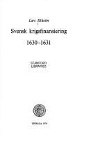 Front cover of Svensk krigsfinansiering 1630-1631 by Lars Ekholm