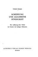 Cover of Schöpfung und allgemeine Sündigkeit by Gerhard Schepers