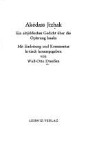 Front cover of Akêdass Jizhak by Wulf-Otto Dreessen