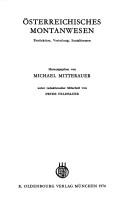 Front cover of Österreichisches Montanwesen by Michael Mitterauer