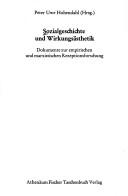 Front cover of Sozialgeschichte und Wirkungsästhetik by Peter Uwe Hohendahl