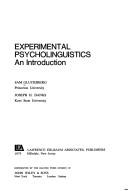 Cover of Experimental psycholinguistics by Sam Glucksberg