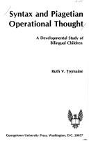 Front cover of Syntax & Piagetian Operational Thought by Ruth V. Tremaine