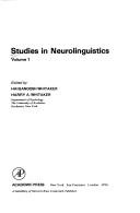 Front cover of Studies in neurolinguistics by Harry A. Whitaker
