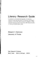 Cover of Literary research guide by Margaret C. Patterson