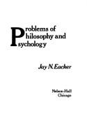 Cover of Problems of philosophy and psychology by Jay N. Eacker