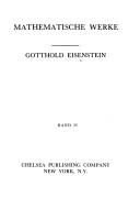 Cover of Mathematische Werke by Ferdinand Gotthold Max Eisenstein