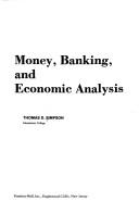 Cover of Money, banking, and economic analysis by Thomas D. Simpson