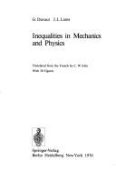 Front cover of Inequalities in mechanics and physics by G. Duvaut